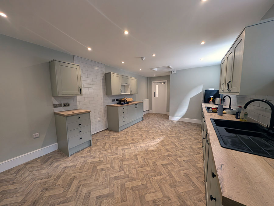 Oaklands Manor Refurbished Kitchen with Sustainable LED Lighting by Environment & Power Technology Cheshire