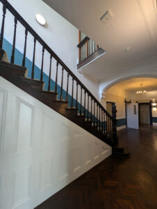 Refurbished Period Staircase at Oaklands Manor Buxton bt EPT April 2025